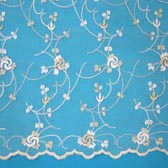 Hímzett menyasszonyi tüll - LIGHT IVORY/PLATINA